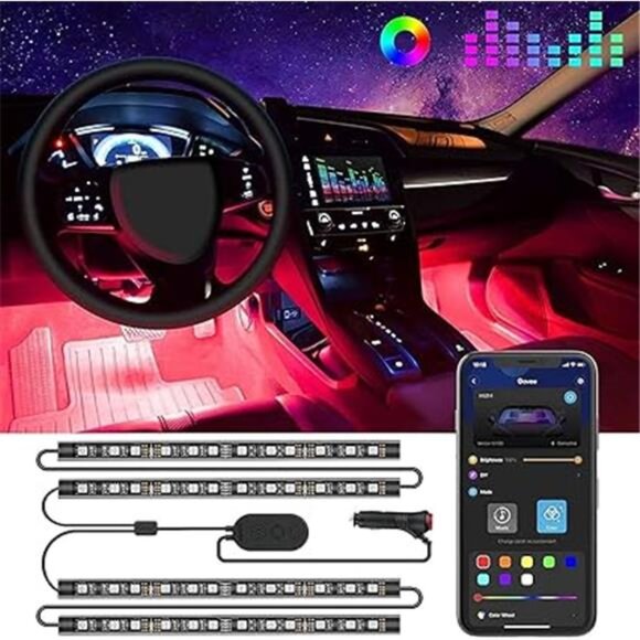 Car LED Lights, Smart Car Interior Lights with App Control, RGB Lights with DIY - Picture 7 of 7